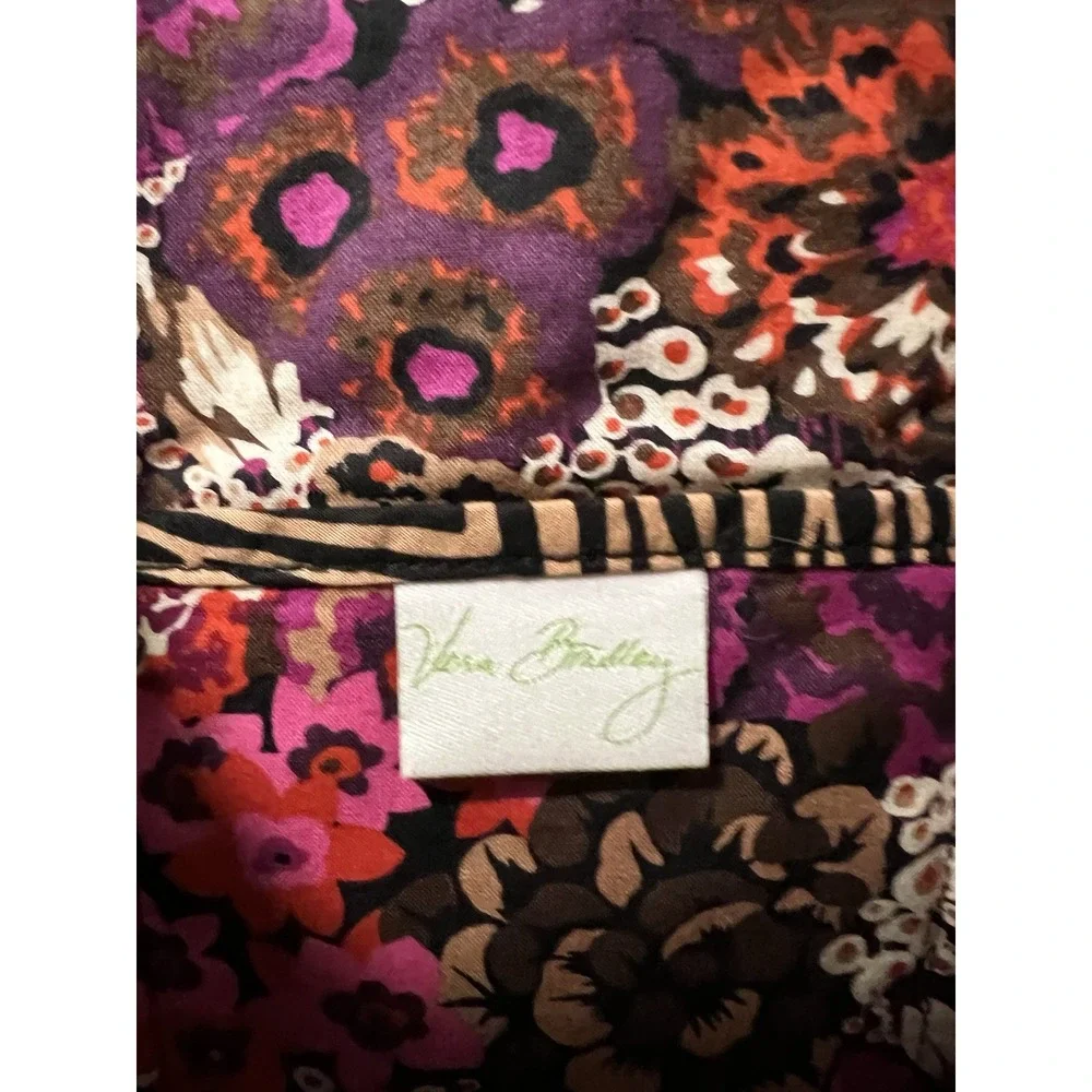 Vera Bradley Zebra Print Tote Bag Quilted Fabric Shoulder‎ Handbag Stylish